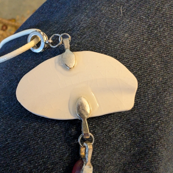 Artisan Scottish Necklace,  Pottery and Sea Glass, Cord, 16"- 18"',  NWOT, Gift - Picture 5 of 7